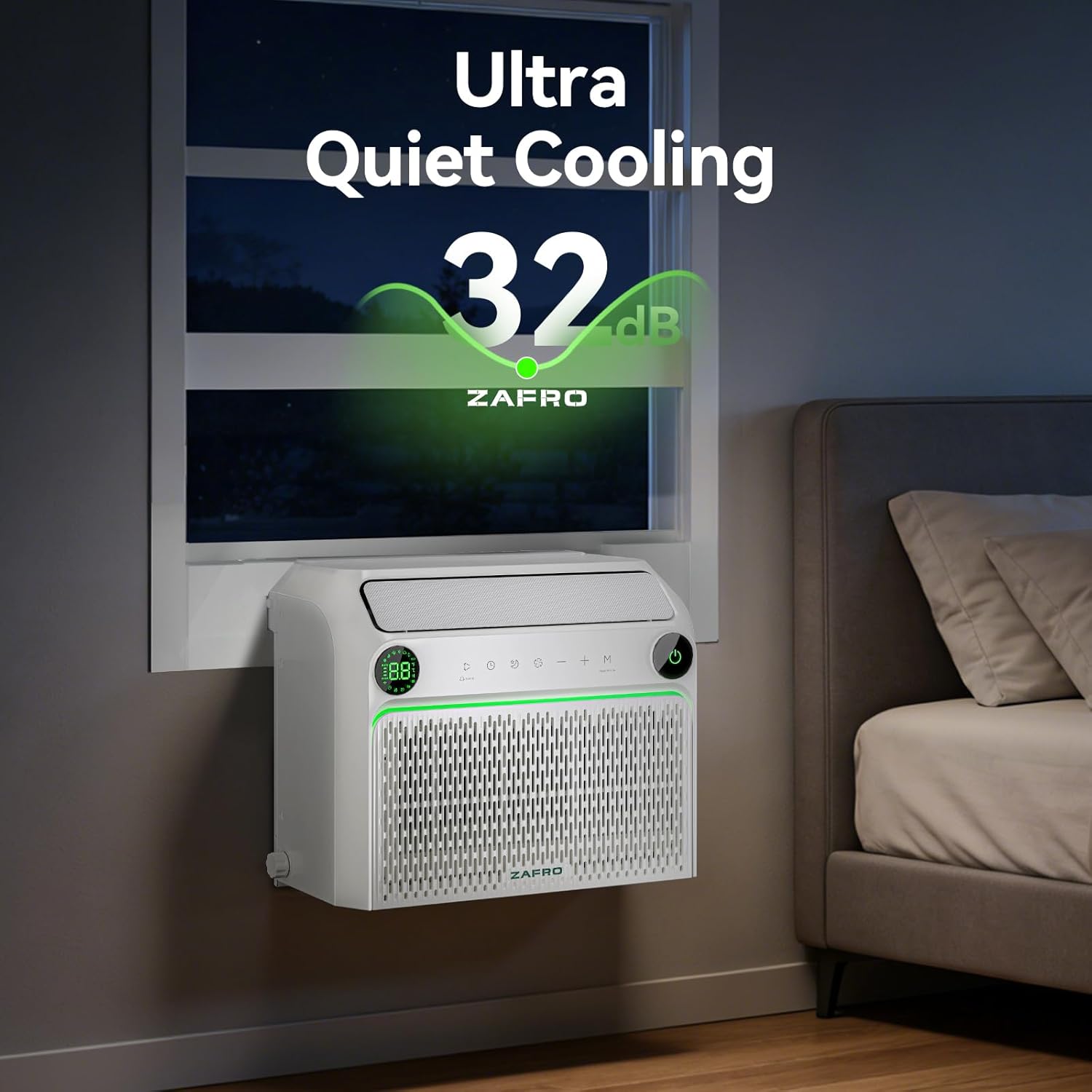 ZAFRO 10,000 BTU U-Shaped Smart Inverter Window Air Conditioner Cools Up To 450 sq. ft.