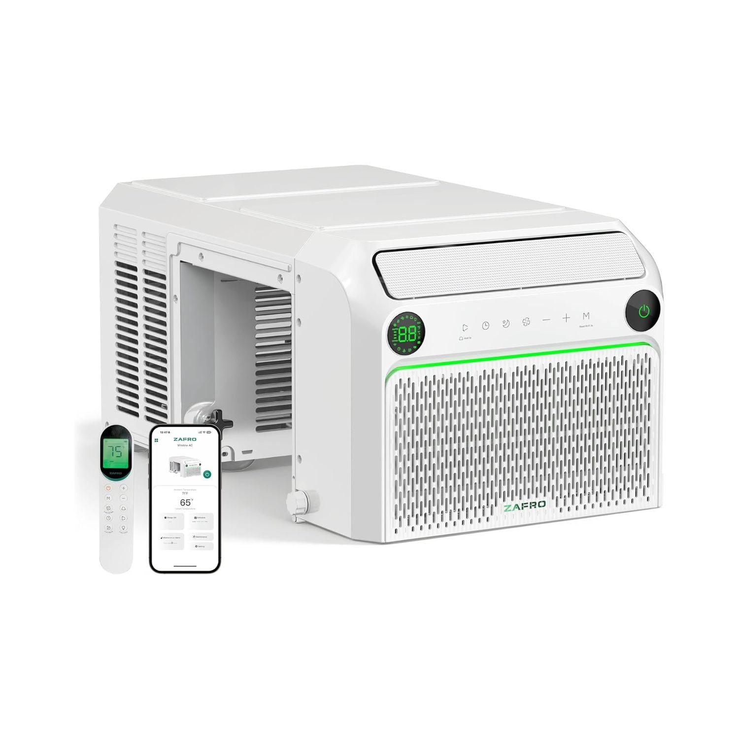 ZAFRO 10,000 BTU U-Shaped Smart Inverter Window Air Conditioner Cools Up To 450 sq. ft.