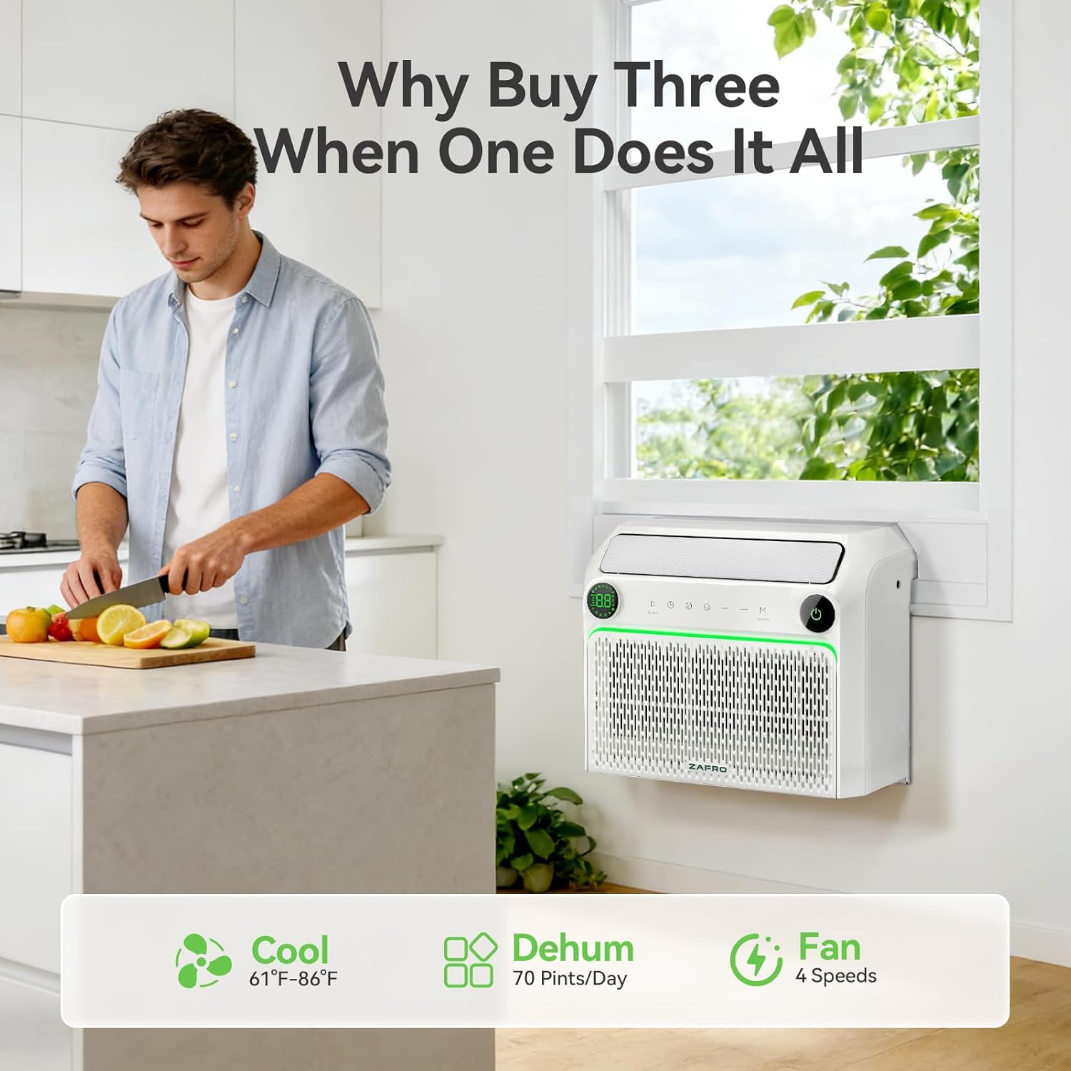 ZAFRO 12,000 BTU U-Shaped Smart Inverter Window Air Conditioner Cools Up To 550 sq. ft.