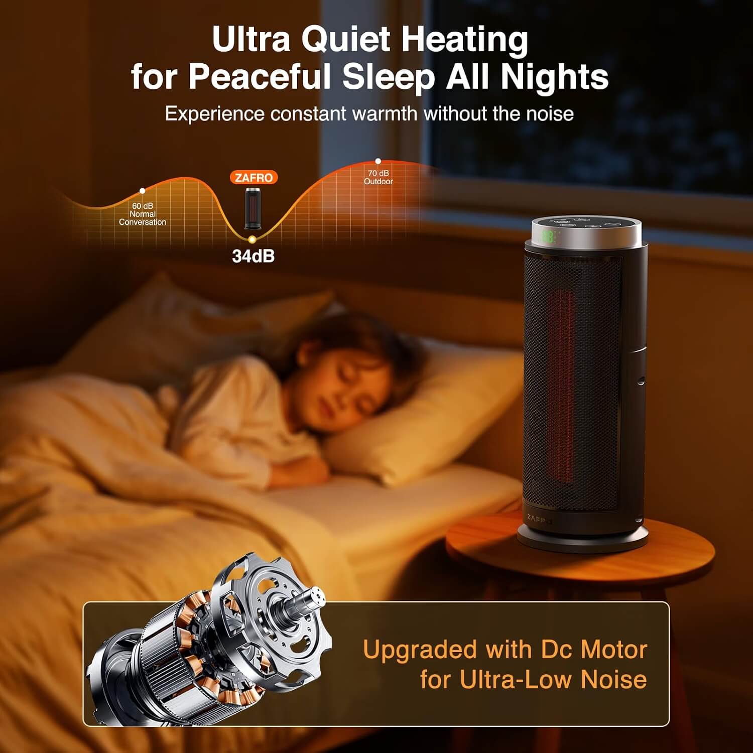 ZAFRO Tower Electric Space Heater with Thermostat