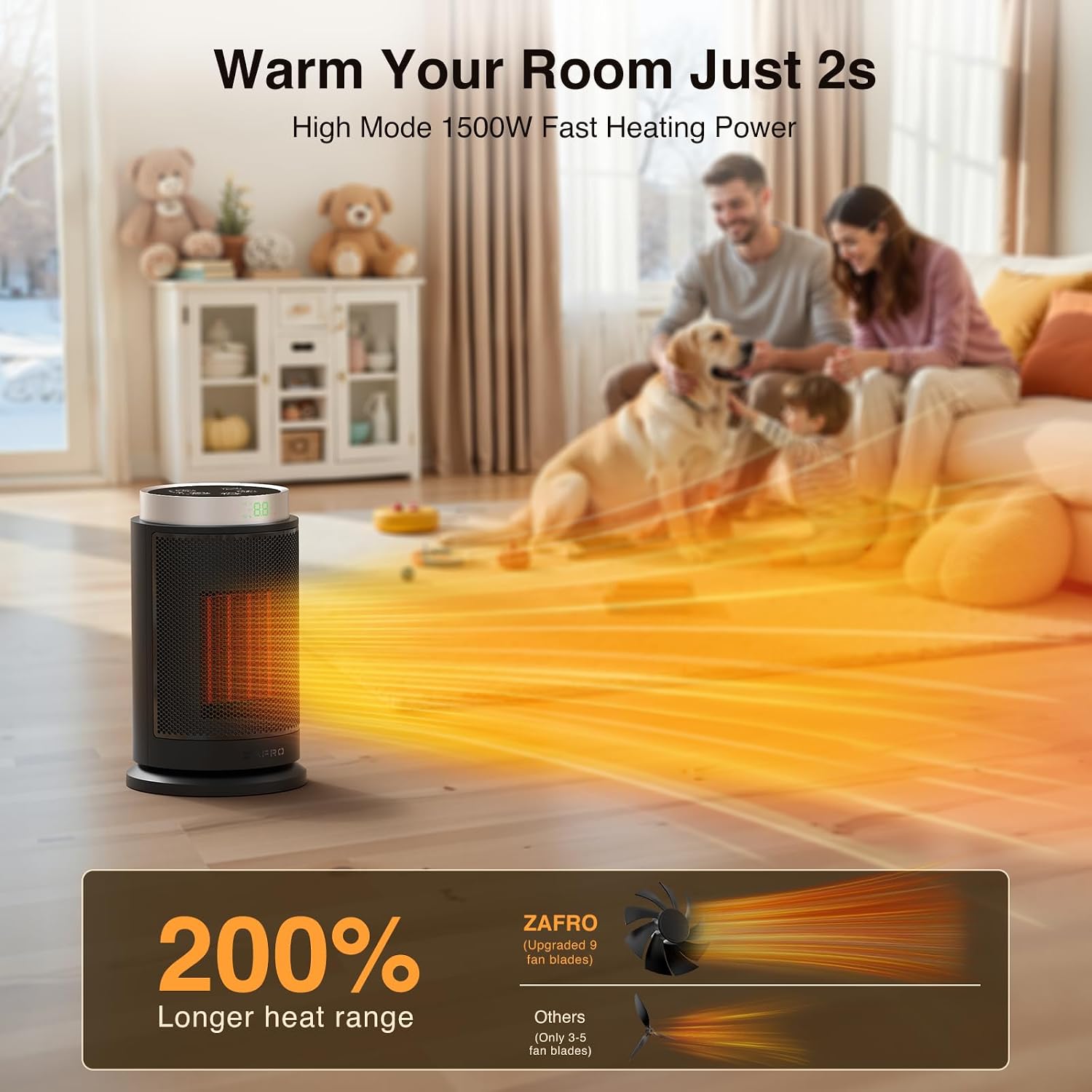ZAFRO Tower Electric Space Heater with Thermostat