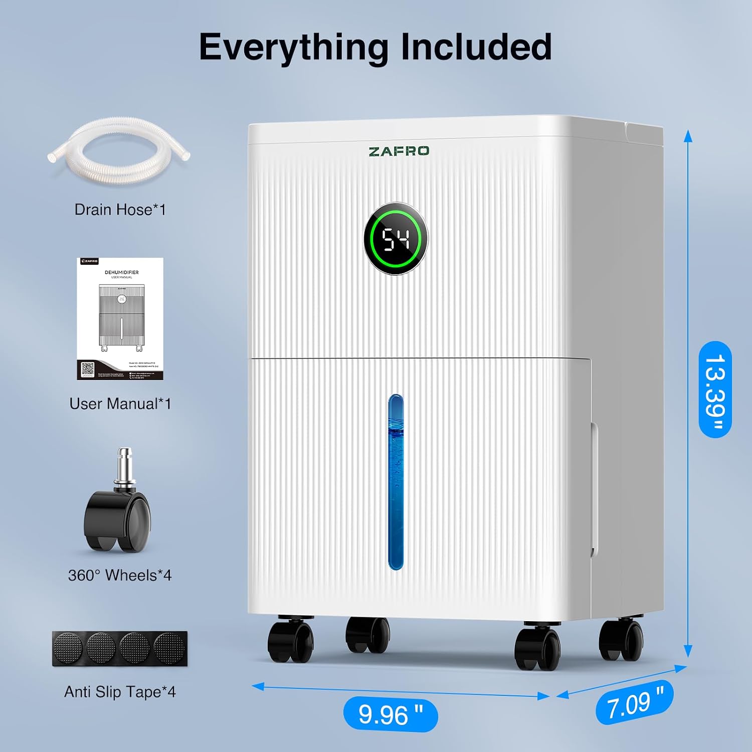 ZAFRO 21 Pints Dehumidifier for Home & Basement, Covers Up to 1,600 sq. ft.