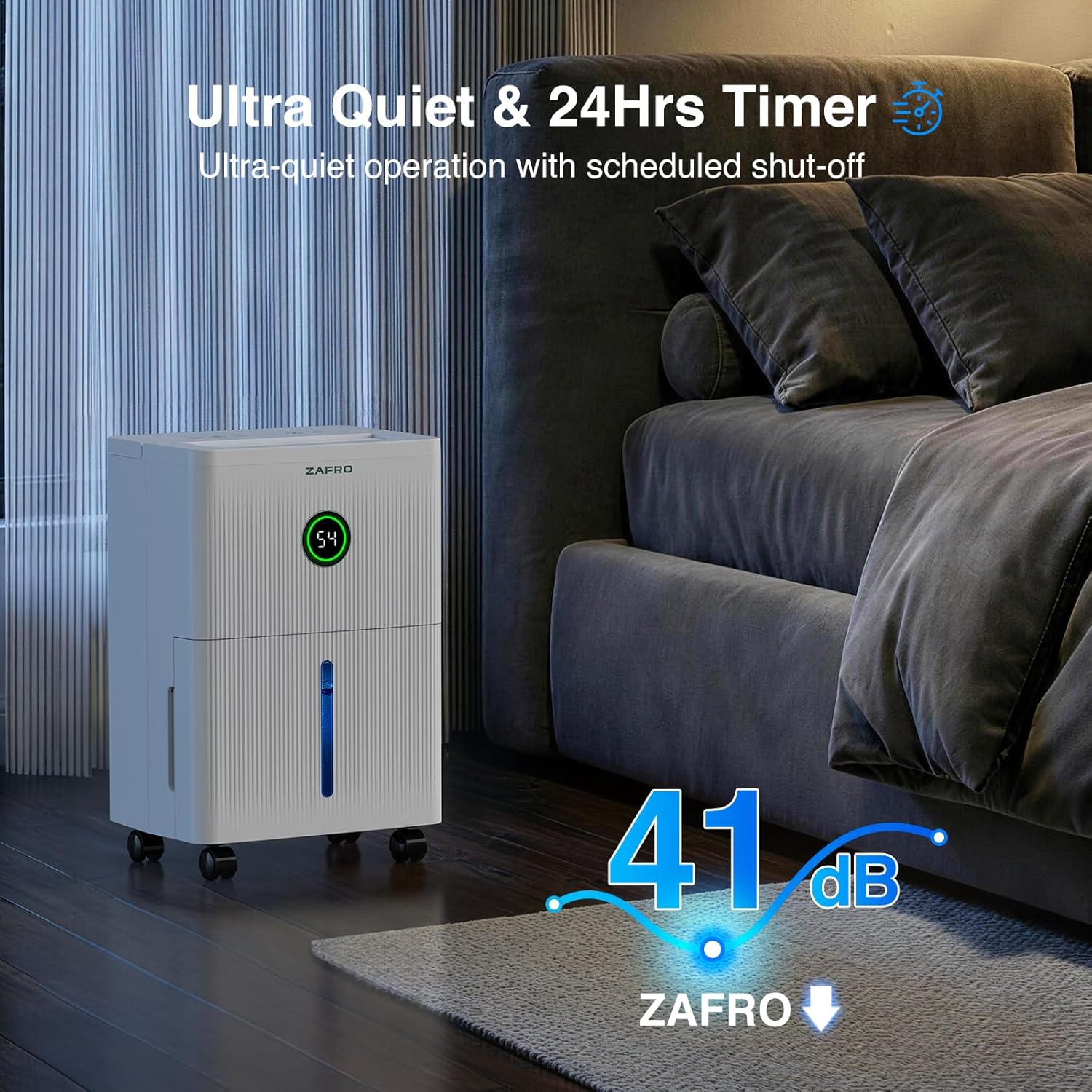ZAFRO 21 Pints Dehumidifier for Home & Basement, Covers Up to 1,600 sq. ft.