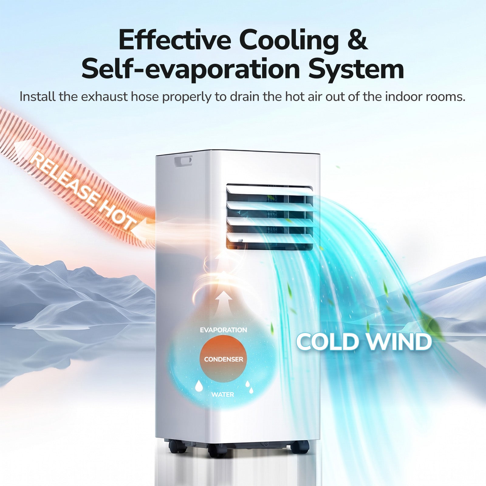 ZAFRO 8,000 BTU (5,000 BTU SACC) Portable Air Conditioner Cools Up To 250 sq. ft.