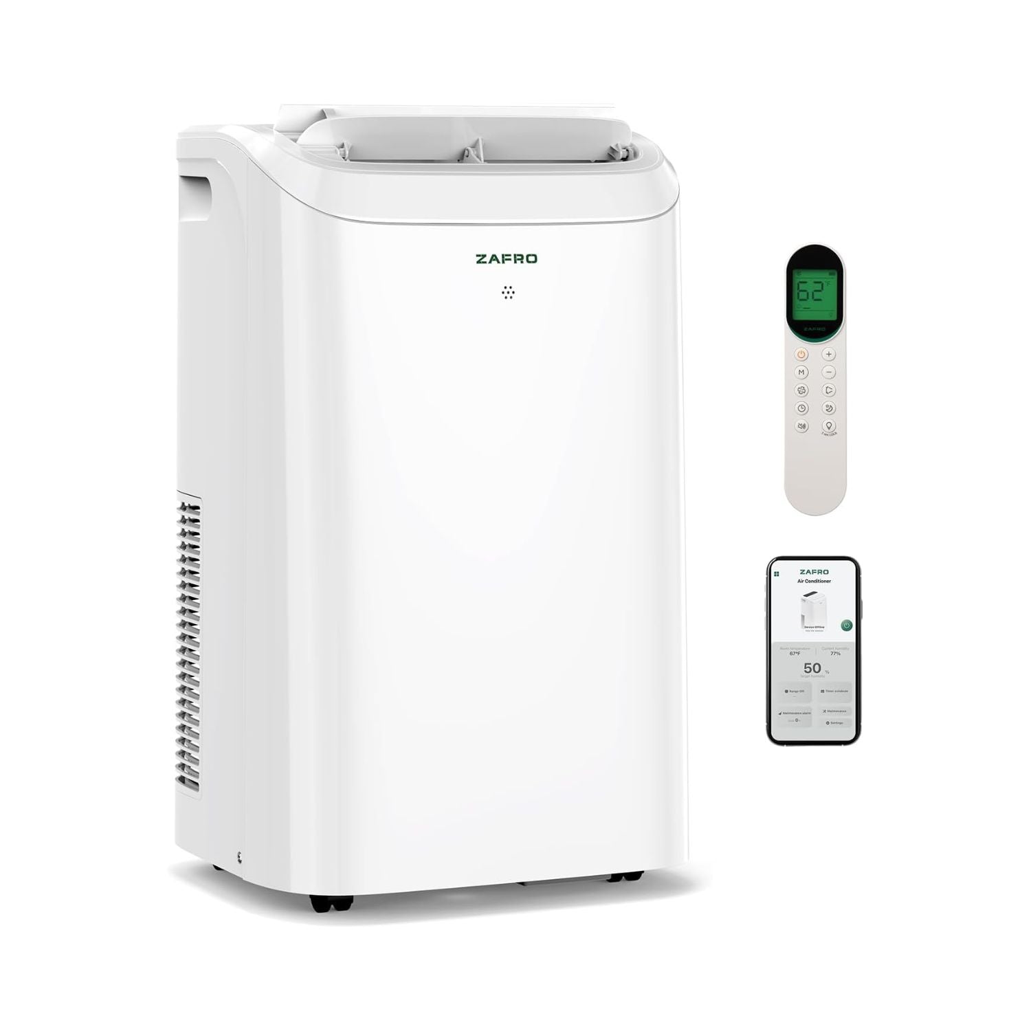 ZAFRO 14,000 BTU (10,000 BTU SACC) Smart WiFi Portable Air Conditioner
