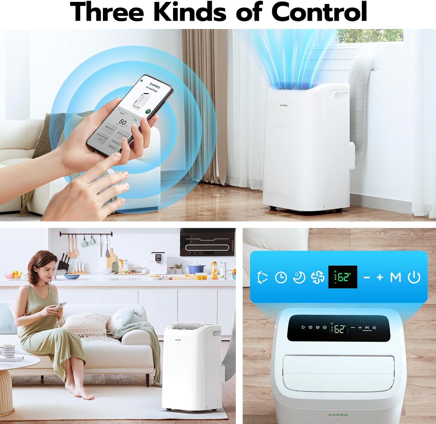 ZAFRO 12,000 BTU Portable Air Conditioner with WiFi and Remote