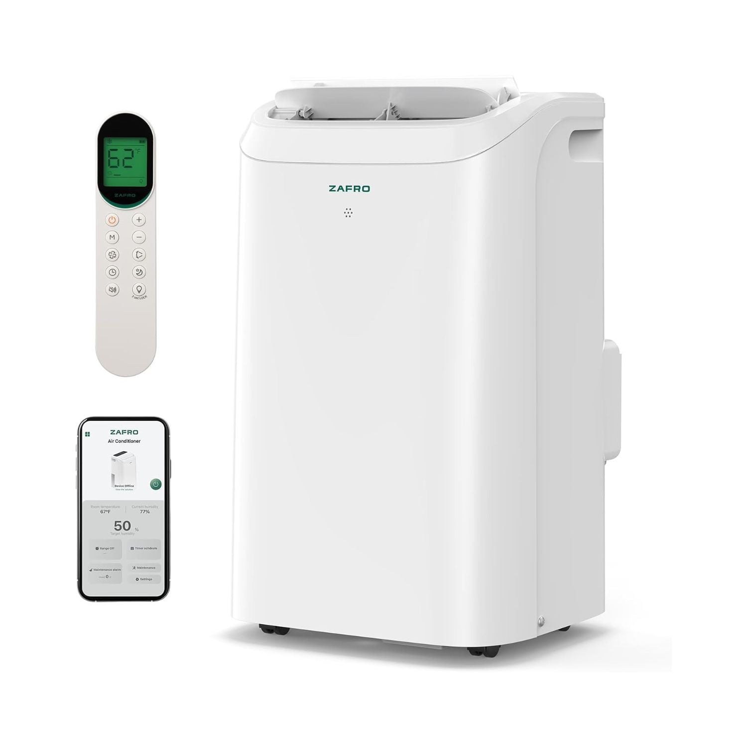 ZAFRO 12,000 BTU Smart Portable Air Conditioner Cools Up to 400 sq. ft