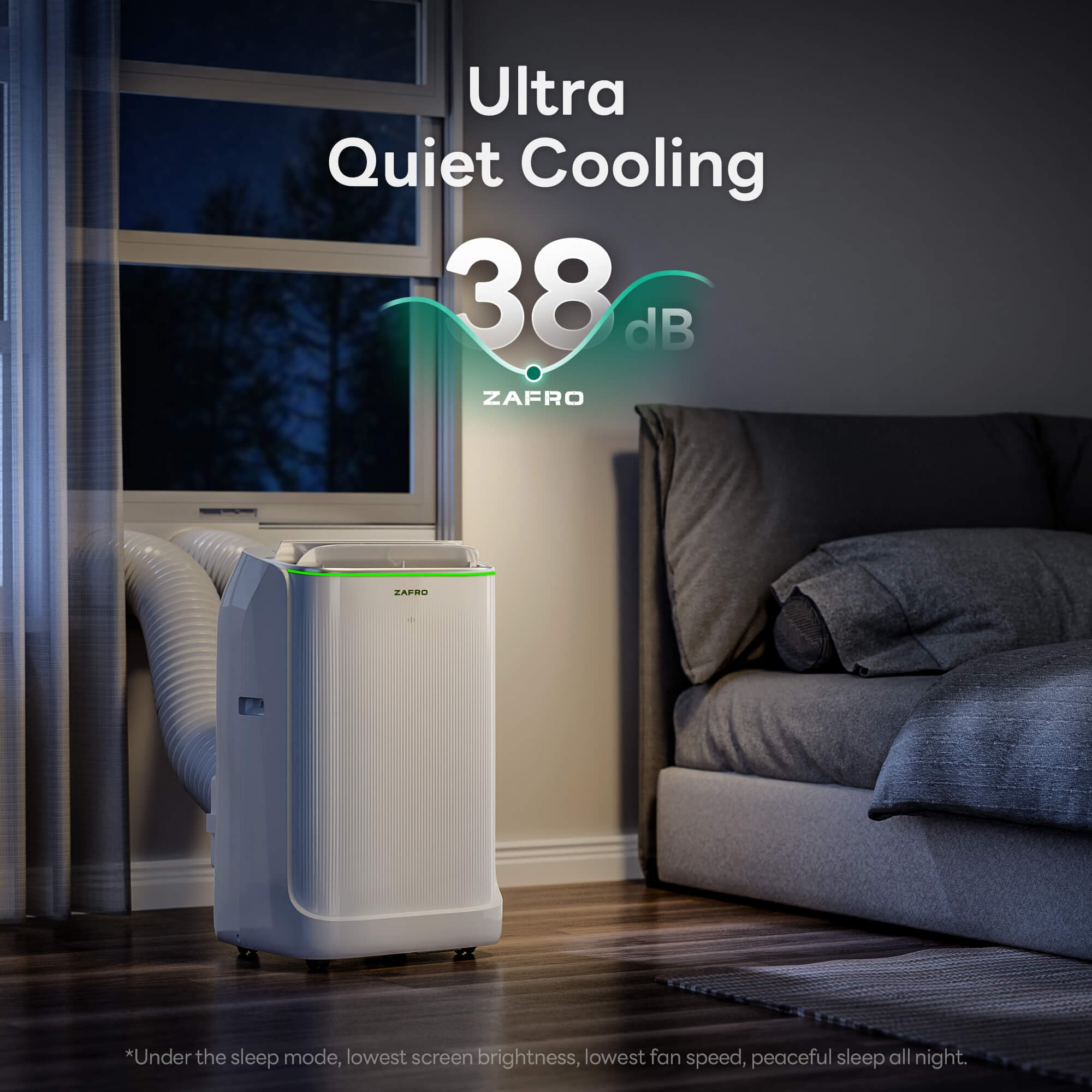 ZAFRO 16,000 BTU (12,000 BTU SACC) Dual Hose Smart Inverter Portable Air Conditioner Cools Up To 600 sq. ft.