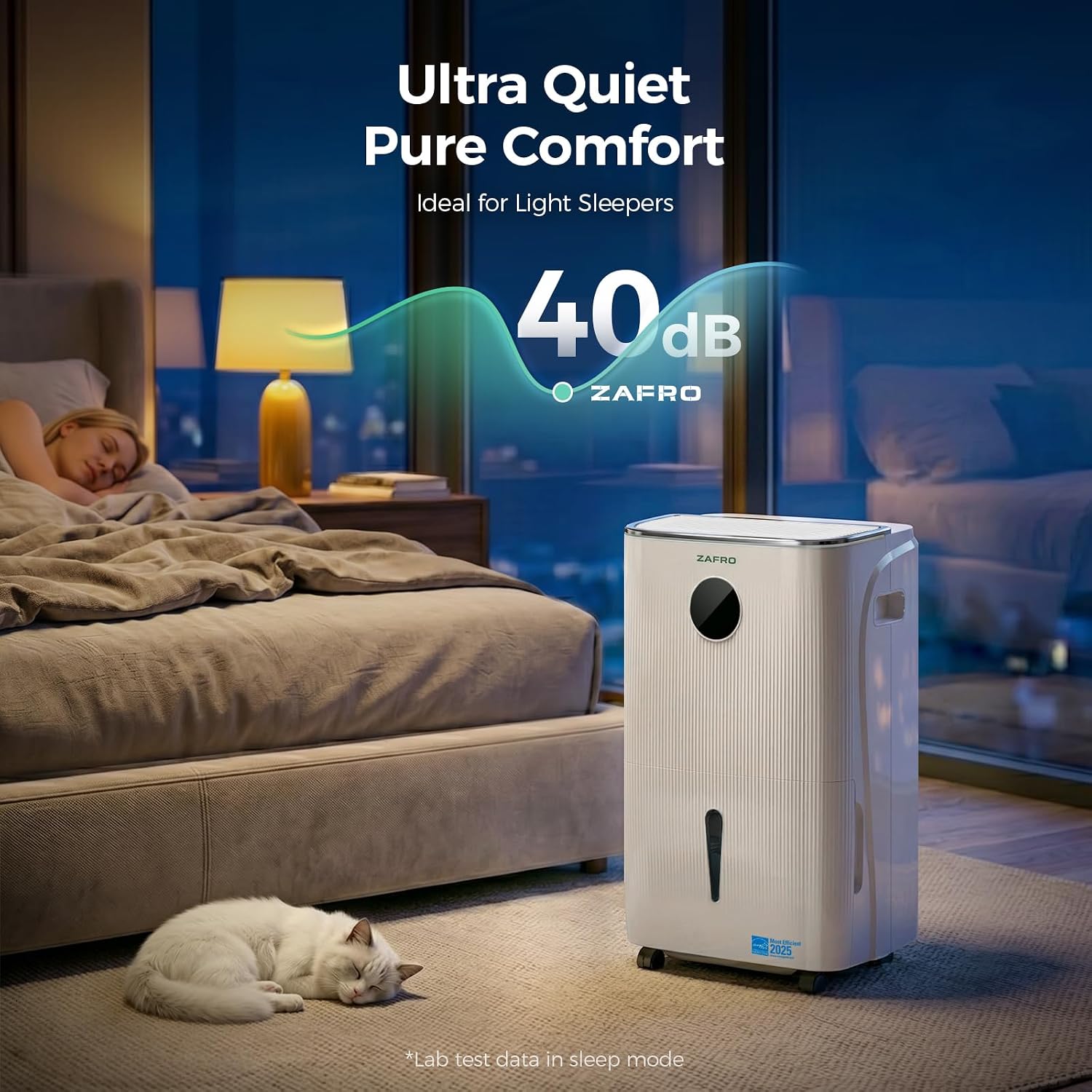 ZAFRO 150 Pints Smart Dehumidifier with Drain Hose, ENERGY STAR® Most Efficient 2025, Covers Up to 7,500 sq. ft.